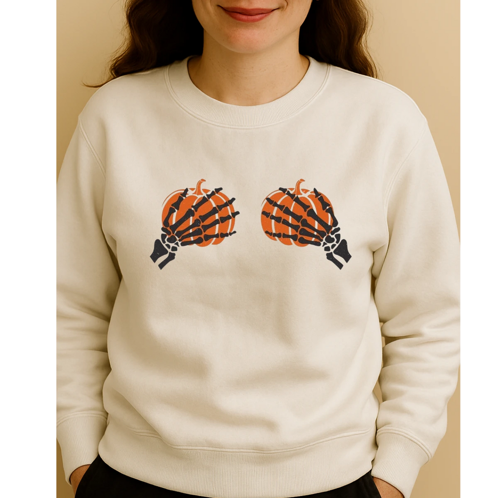 Skeleton hands pumpkin sweatshirt