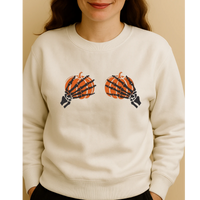 Skeleton hands pumpkin sweatshirt