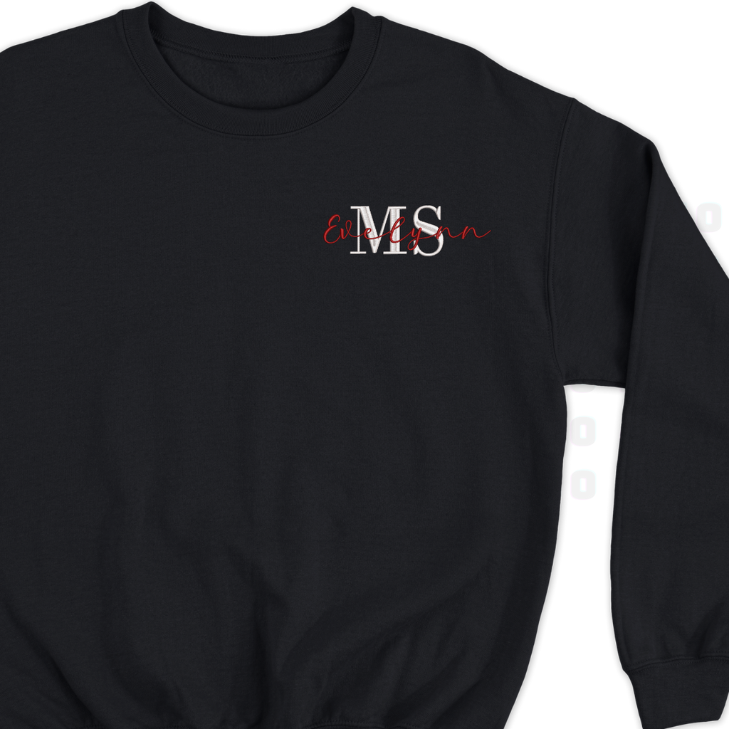 Soft cotton Mrs. sweatshirt with elegant embroidery