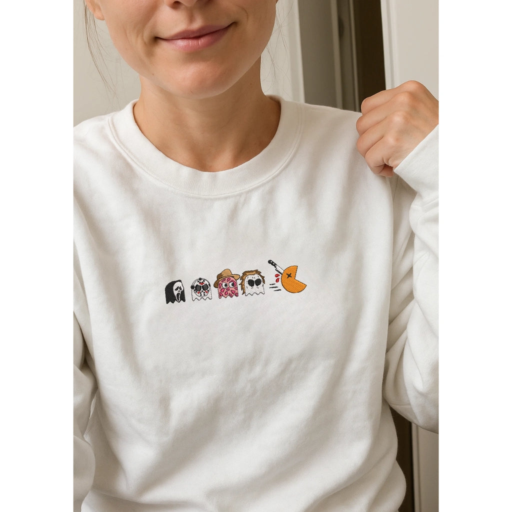 Spooky funny embroidered Halloween sweatshirt