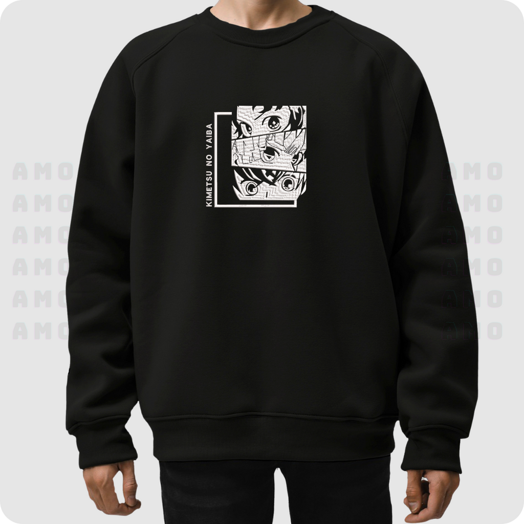 Tanjiro Zenitsu Inosuke Demon Slayer Embroidered Sweater