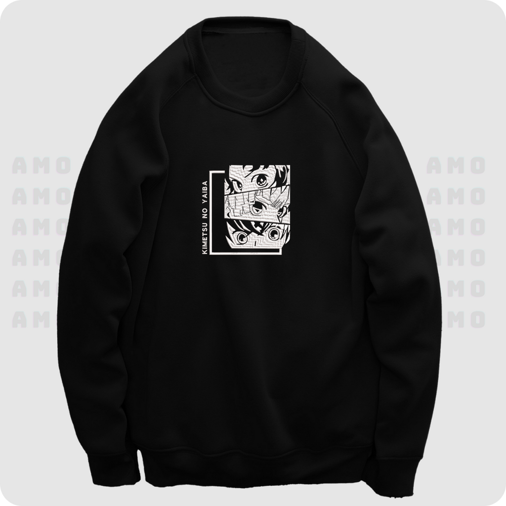 Tanjiro Zenitsu Inosuke Demon Slayer Embroidered Sweater
