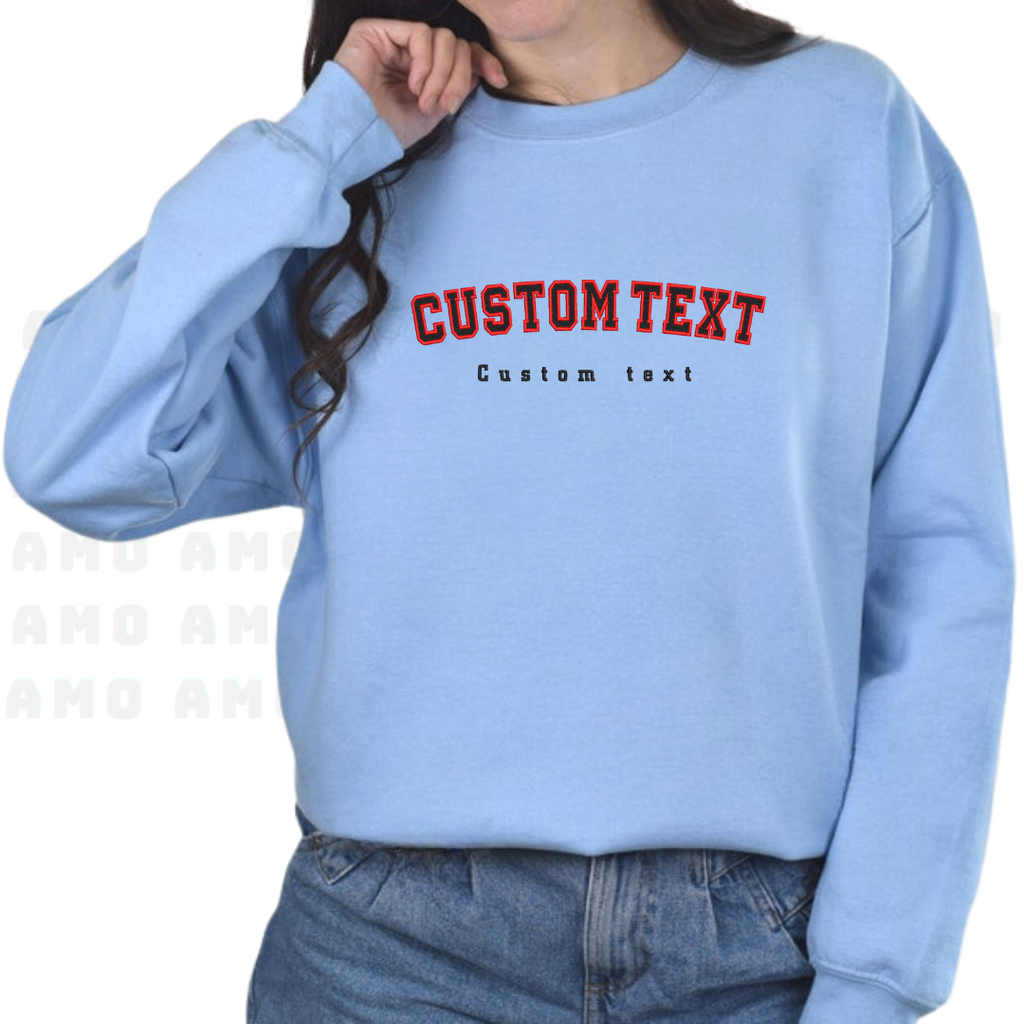 Varsity-style embroidered hoodie outfit