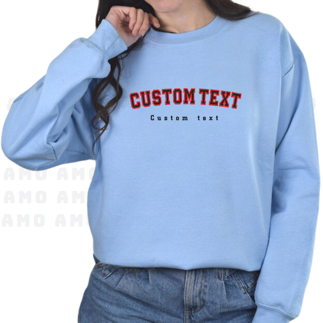 Varsity-style embroidered hoodie outfit