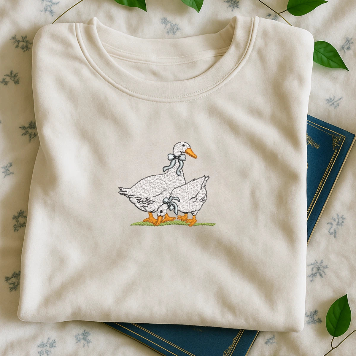 Vintage farmcore goose embroidery sweater
