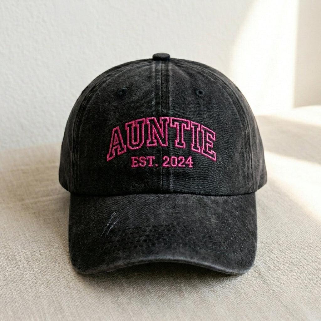 Personalized Embroidered Auntie Hat – Perfect Gift for New Aunts - photo 2
