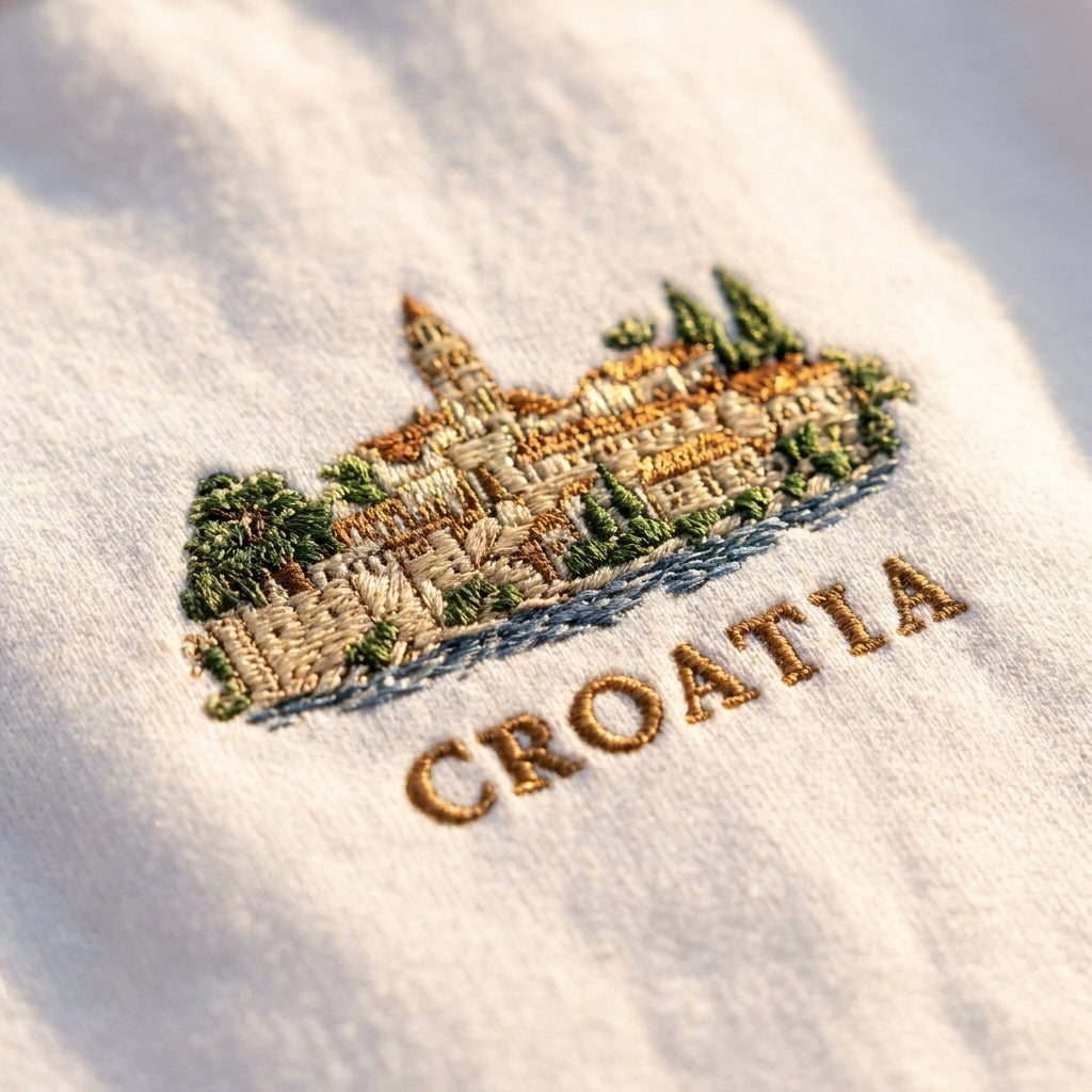 Croatia Architecture Embroidered Sweater – Trendy Comfort - photo 2