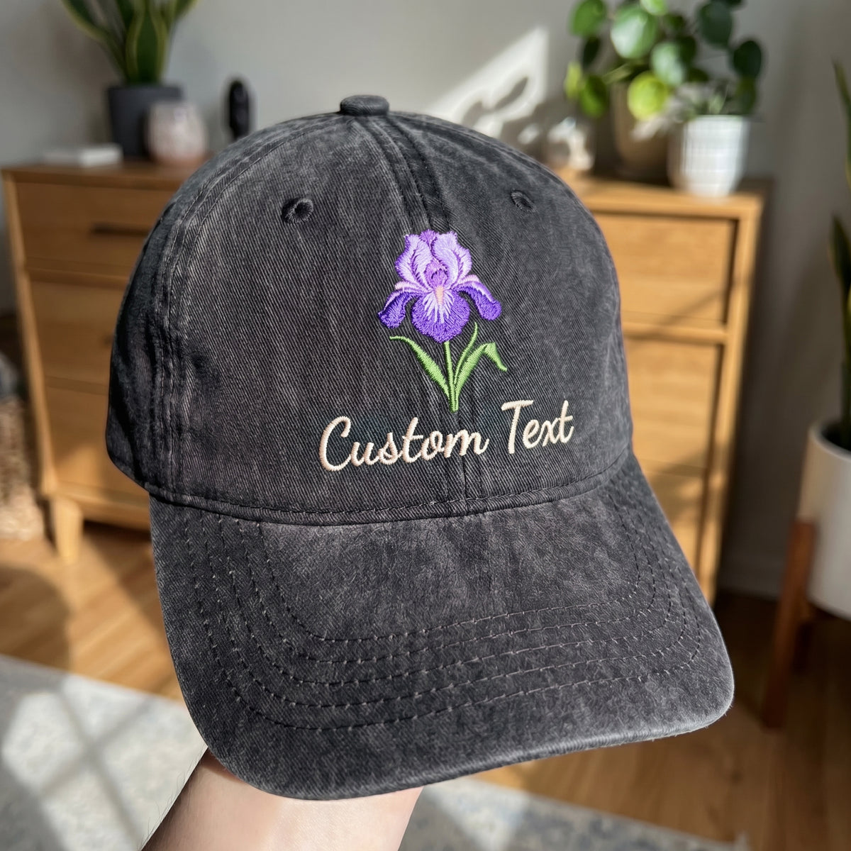 Embroidered Birth Flower Hat – Perfect Gift for Mom - photo 1