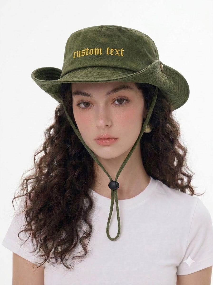 Custom Text Embroidered Bucket Hat
