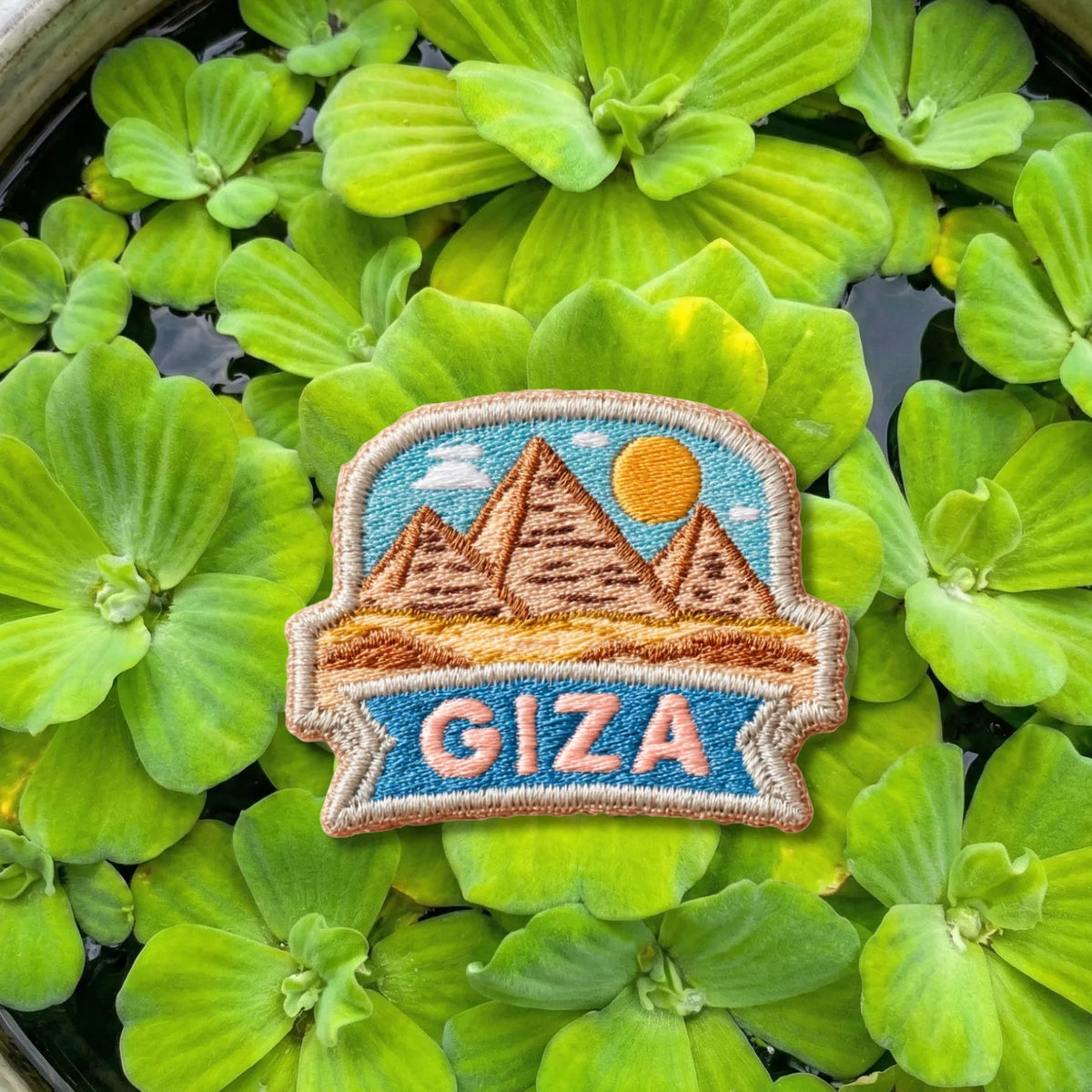 Giza Egypt Pyramids Desert Sun Embroidered Patch - product photo 1