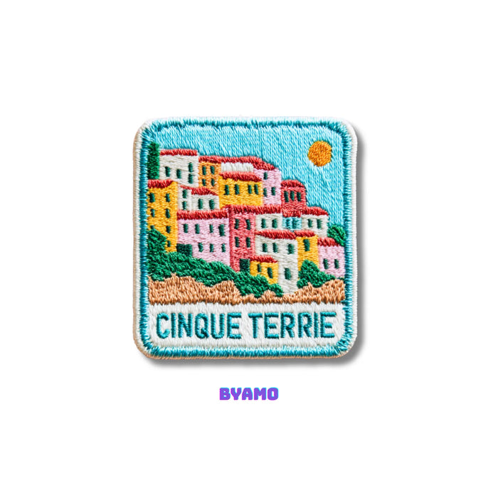 Cinque Terre Italy Coastal Village Embroidered Patch