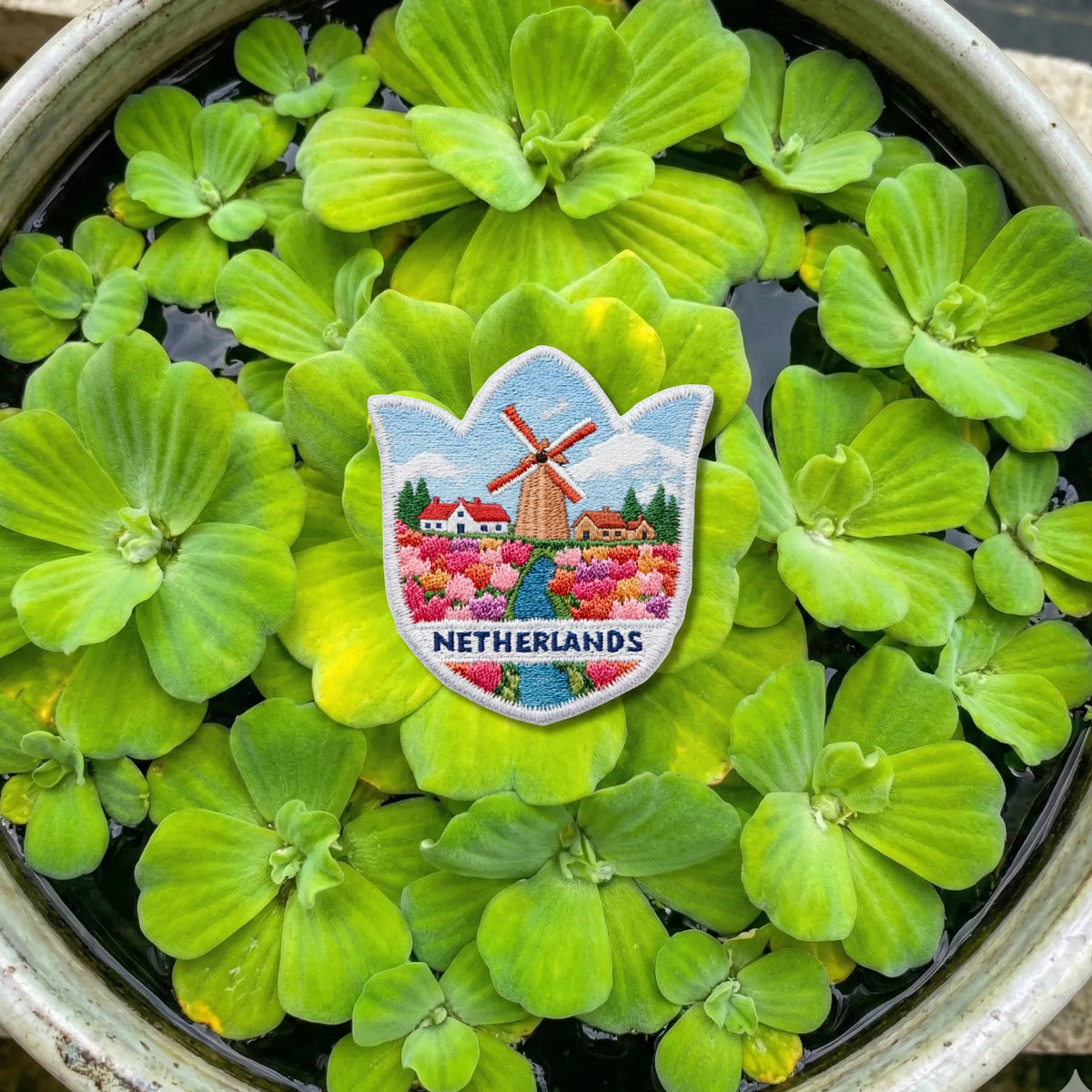 Netherlands Windmill Embroidered Patch - product photo 1