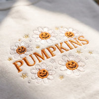 Spooky Cute Pumpkin Flower Wreath Crewneck Sweater - product photo 1