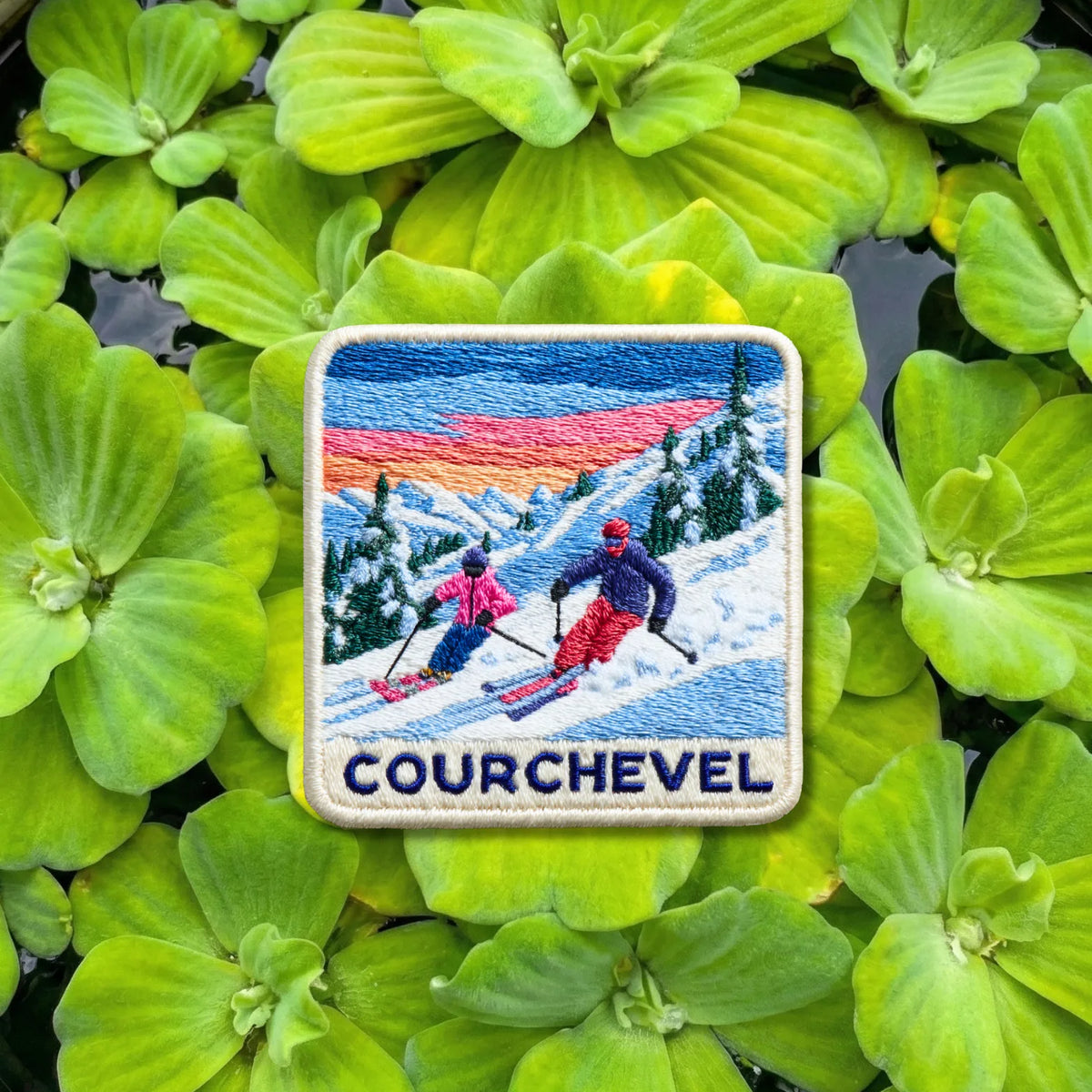 French Alps Courchevel Ski Travel Patch - Embroidered Winter Sport Souvenir for Backpacks & Jackets - product photo 1