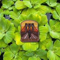 Brooklyn Bridge New York Sunset Cyclist Embroidered Patch - product photo 1