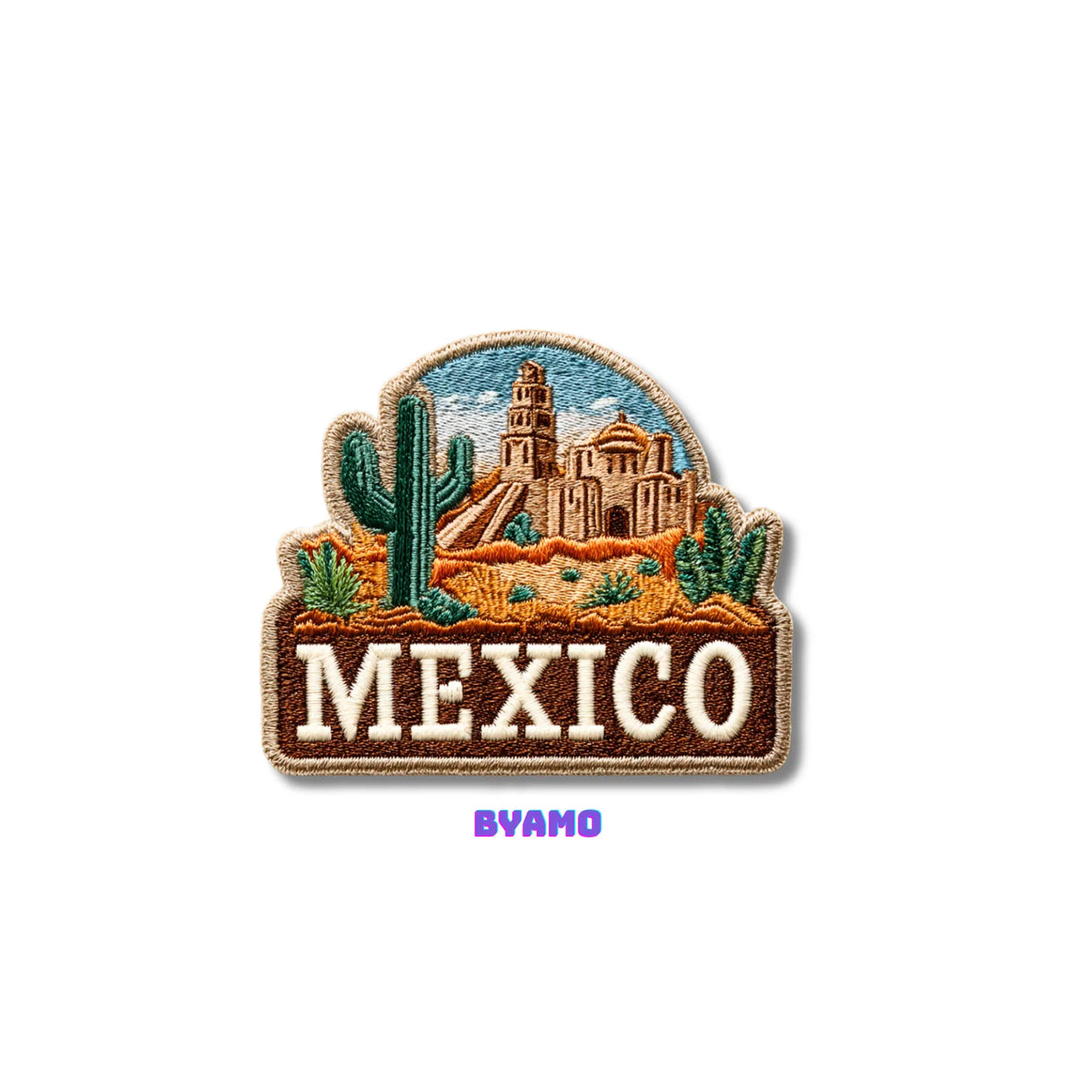 Mexico Desert Cactus Landmark Embroidered Patch - product photo 1