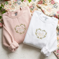 Swan & Lily of the Valley Embroidered Sweatshirt - product photo 1