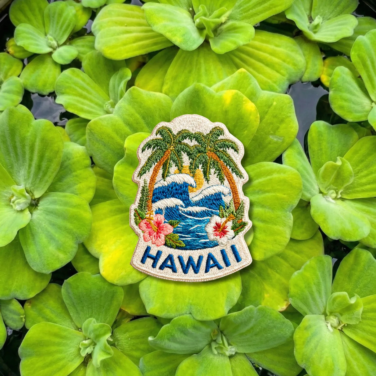 Hawaiian Islands Surf Wave Travel Patch - Embroidered Tropical Souvenir for Backpacks & Jackets - product photo 1