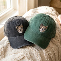 Custom Dog Embroidery Dad Hat - Personalized Pet Portrait Cap - product photo 2