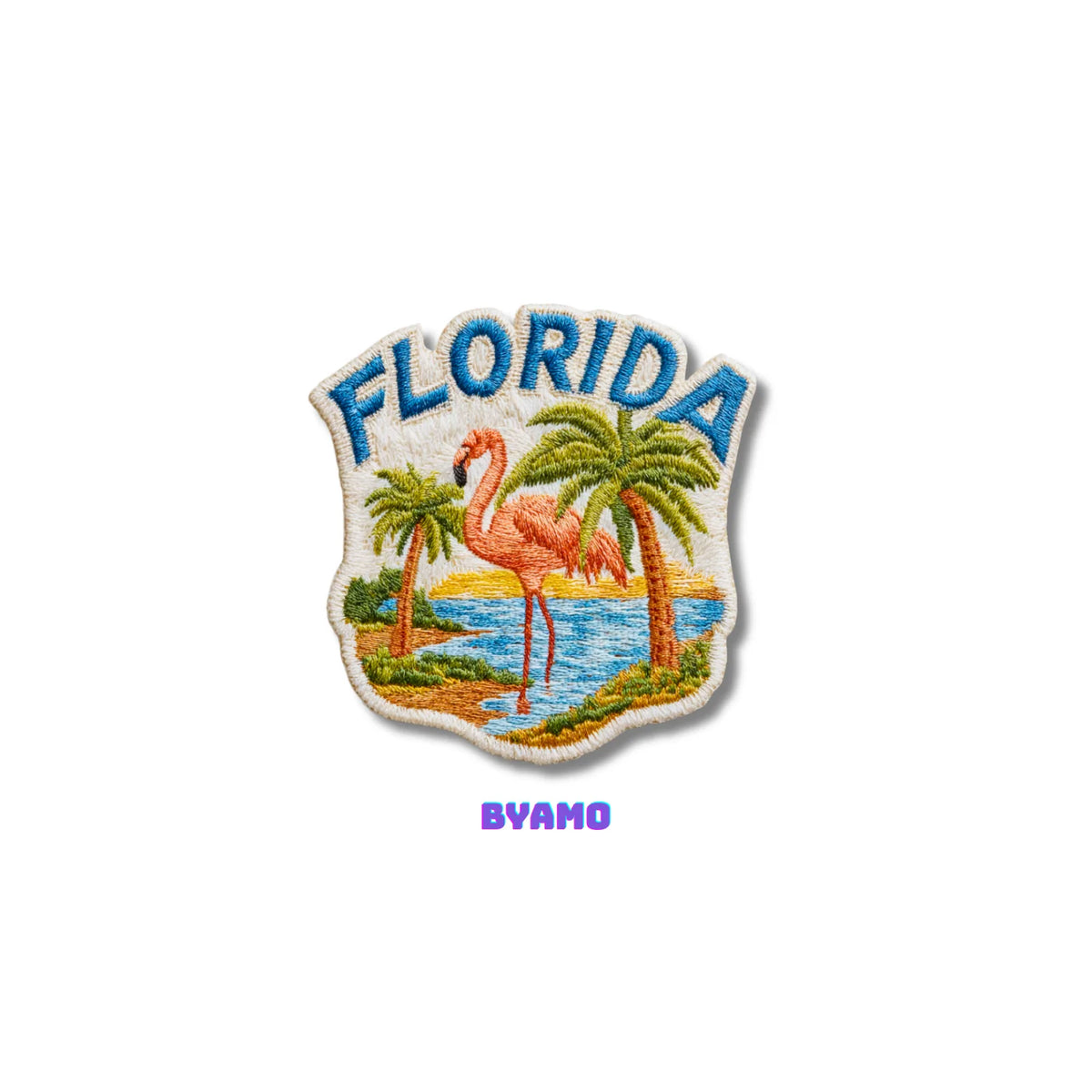 Florida Flamingo Embroidered Patch - product photo 2