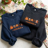 Autumn Icons Embroidered Sweatshirt | Cozy Fall Sweater - product photo 2
