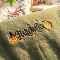 Spooky Season Witch Hat & Pumpkin Crewneck Sweater - product photo 2