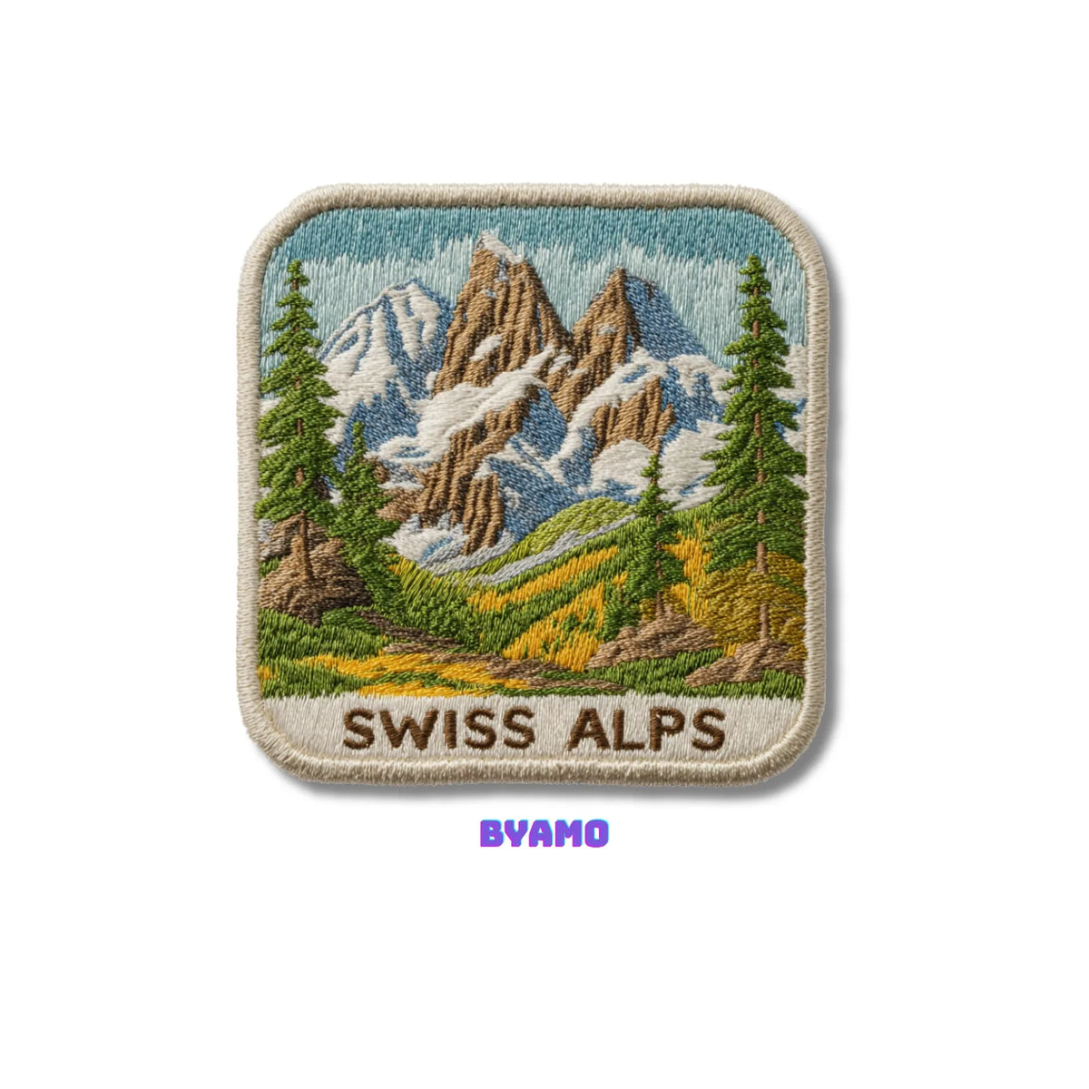 Swiss Alps Mountain Range Europe Embroidered Patch - product photo 2