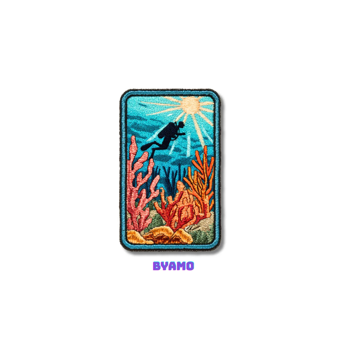 Scuba Diving Coral Reef Embroidered Patch - product photo 2