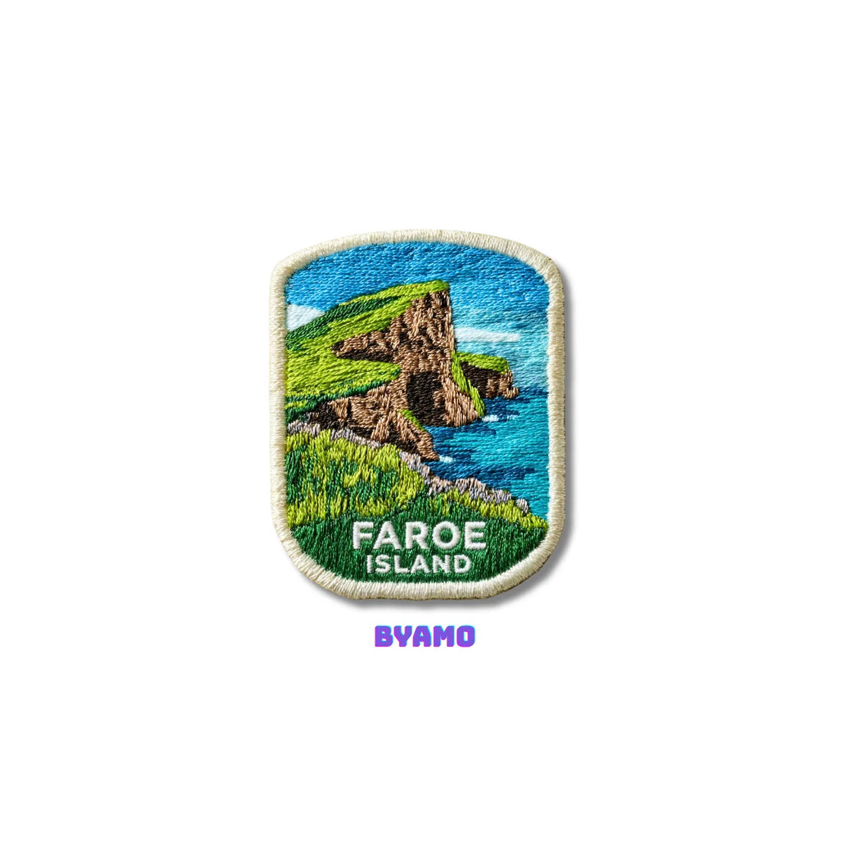 Faroe Islands Scenic Nature Travel Patch - Embroidered Atlantic Ocean Souvenir for Backpacks & Jackets - product photo 2