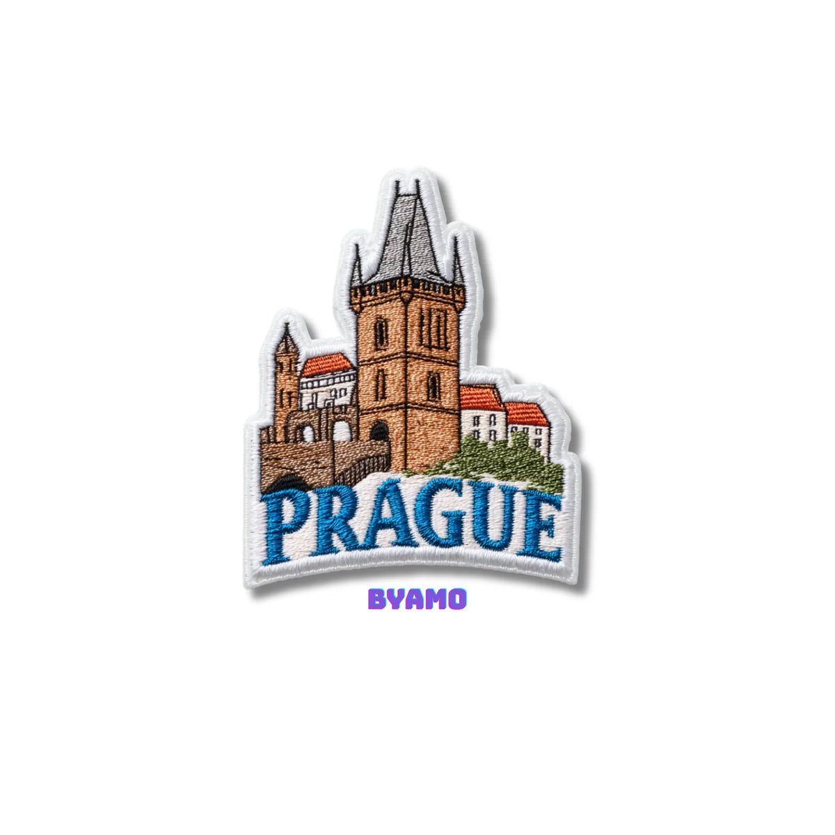 Prague Czech Republic Historic Tower Embroidered Patch - product photo 2