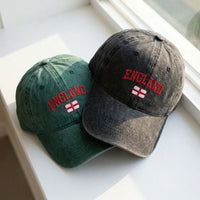 Vintage England Embroidered Dad Hat - Washed Black Cap - product photo 2