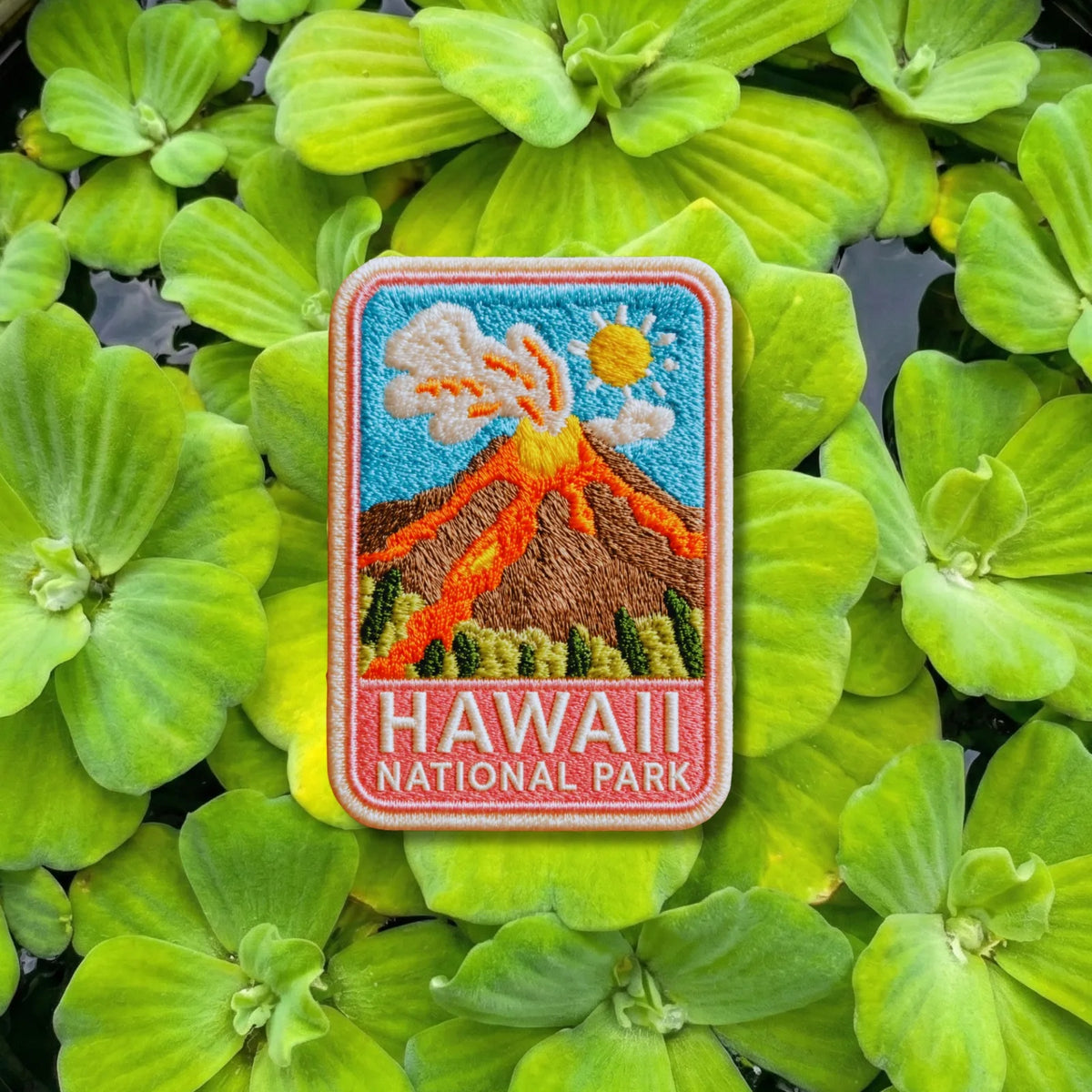 Hawaii Volcanoes National Park Volcanic Eruption Embroidered Patch - product photo 2