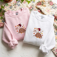 Hello Autumn Cute Goose Embroidered Sweatshirt - product photo 2