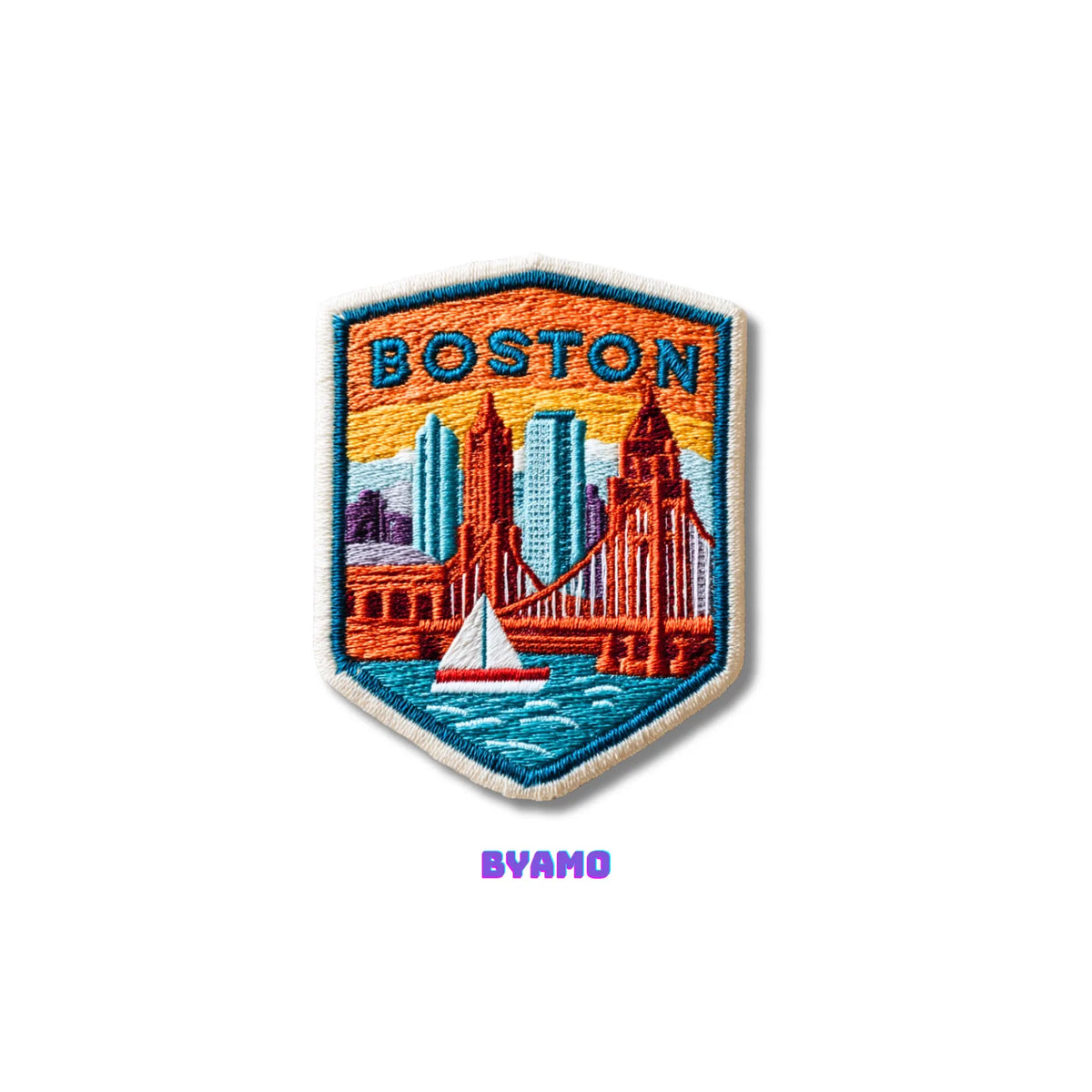 Boston Massachusetts Skyline Embroidered Patch - product photo 2