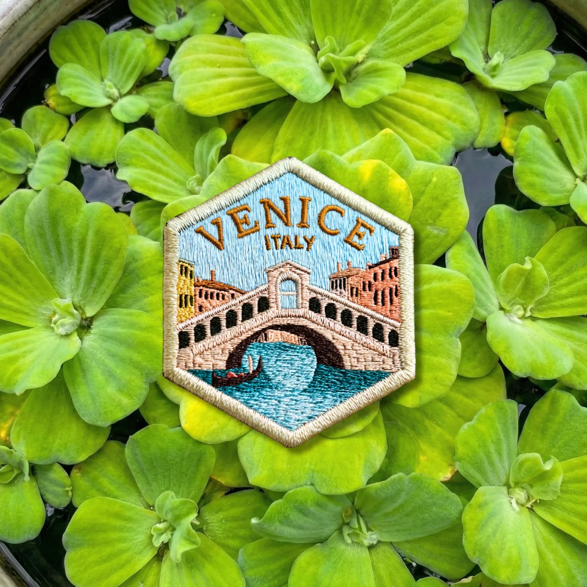 Venice Italy Rialto Bridge Canal Embroidered Patch - product photo 2