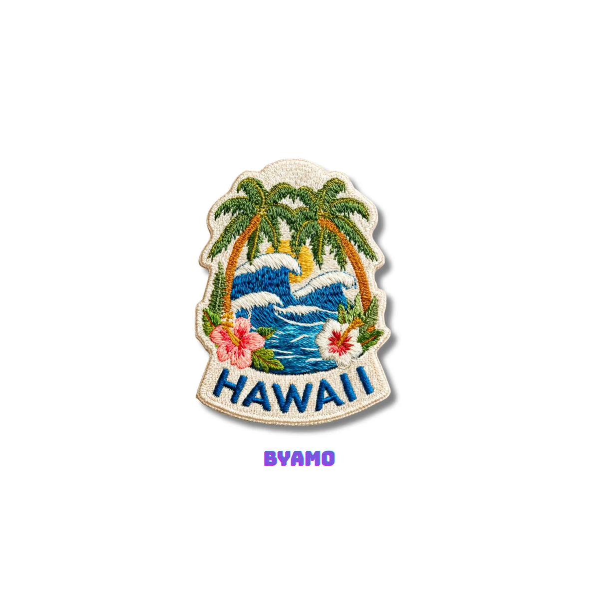 Hawaiian Islands Surf Wave Travel Patch - Embroidered Tropical Souvenir for Backpacks & Jackets - product photo 2