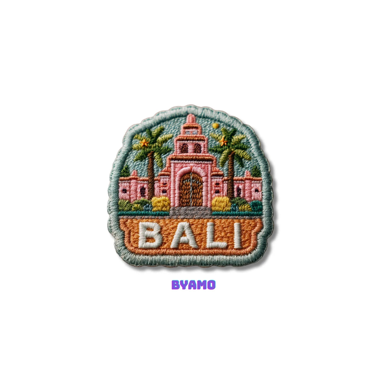 Bali Indonesia Temple Architecture Embroidered Patch - product photo 2