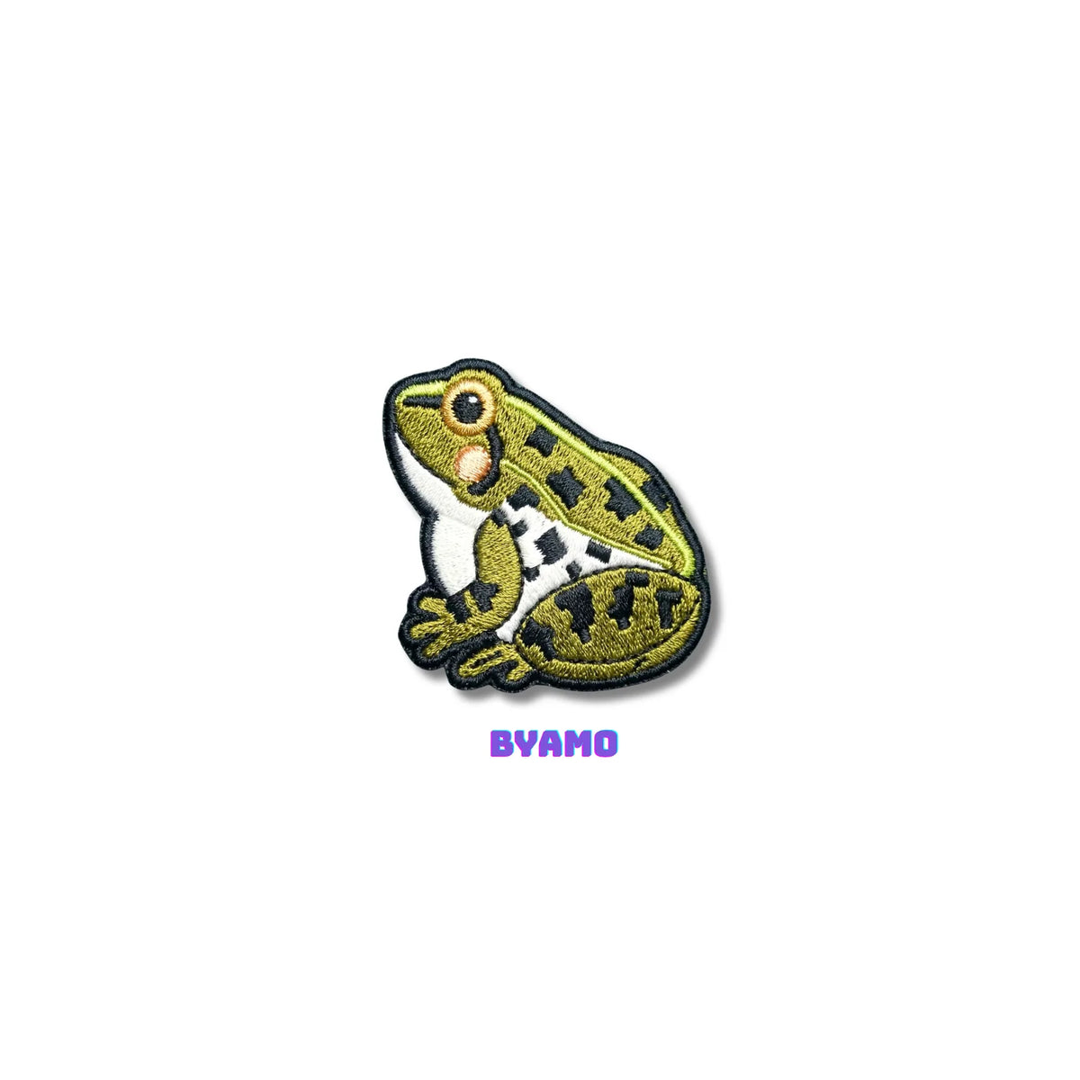 Cute Green Frog Embroidered Patch - product photo 2