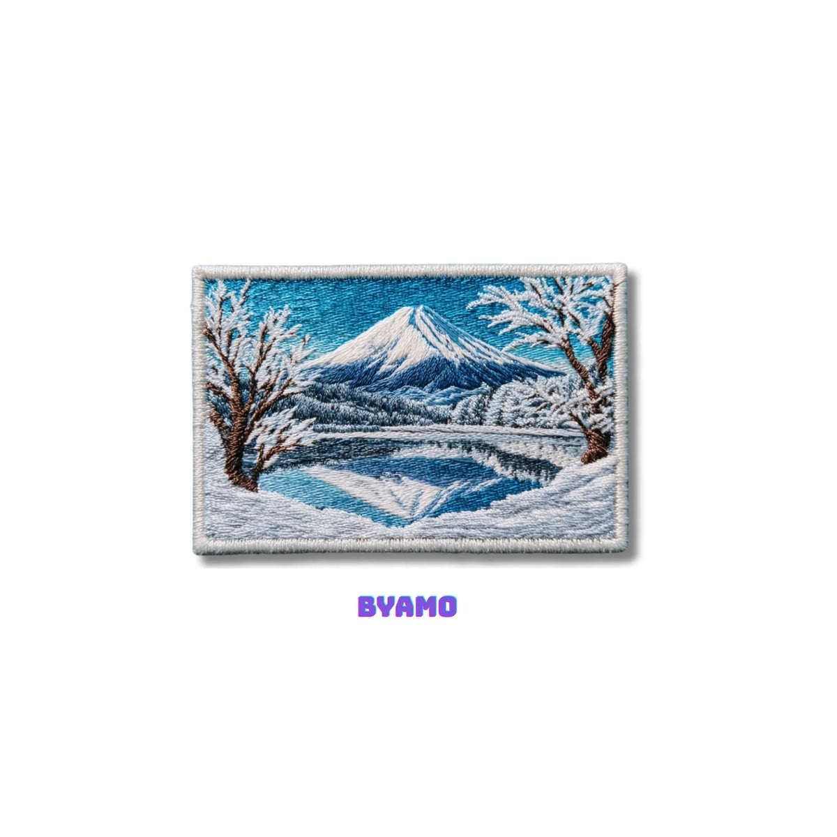 Mount Fuji Japan Winter Snow Mountain Embroidered Patch - product photo 2
