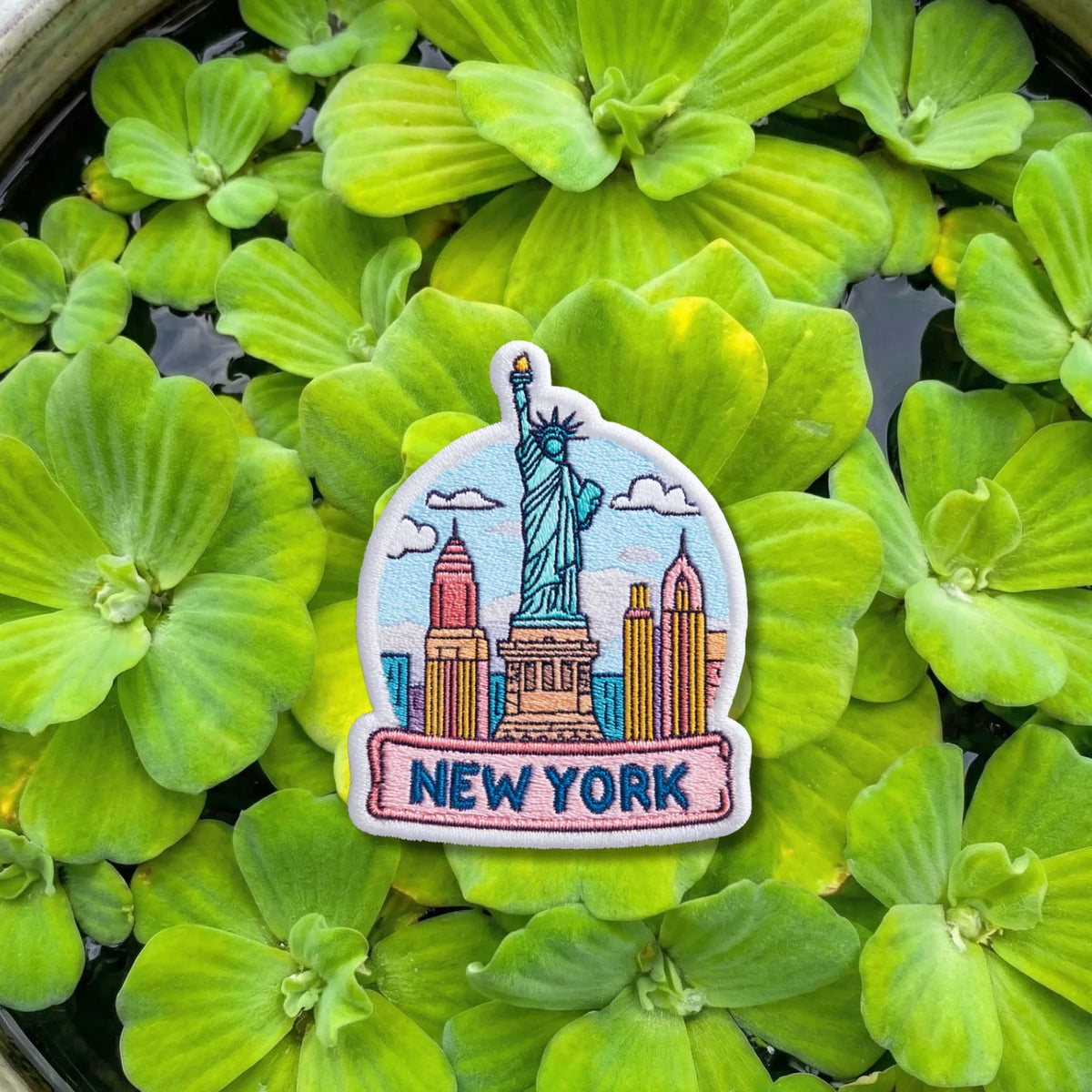 New York City Statue of Liberty Skyline Embroidered Patch - product photo 2