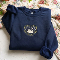 Swan & Lily of the Valley Embroidered Sweatshirt - product photo 2