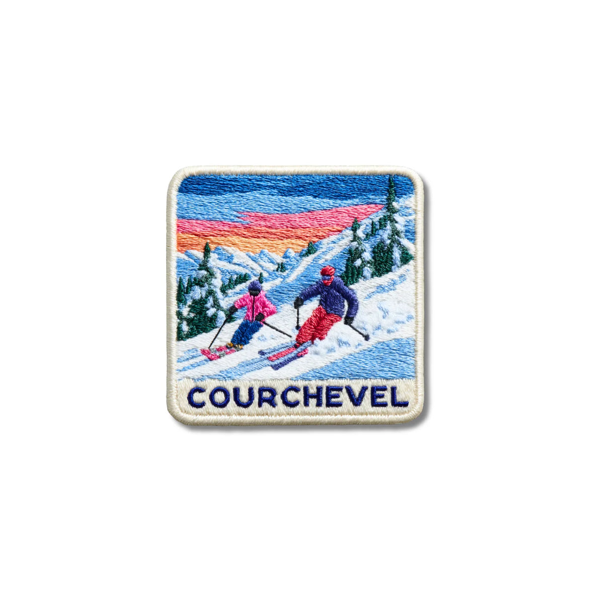 French Alps Courchevel Ski Travel Patch - Embroidered Winter Sport Souvenir for Backpacks & Jackets - product photo 2