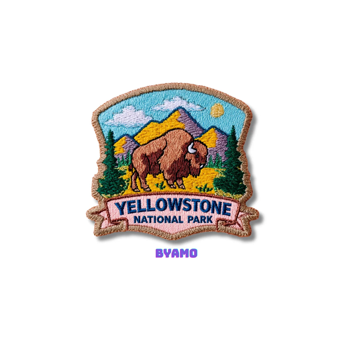Yellowstone National Park Bison Wildlife Embroidered Patch - product photo 2