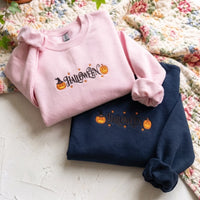 Spooky Season Witch Hat & Pumpkin Crewneck Sweater - product photo 3