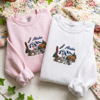 Alaska Wilderness Embroidered Sweatshirt | Nature Wildlife Crewneck - product photo 3