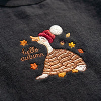 Hello Autumn Cute Goose Embroidered Sweatshirt - product photo 3