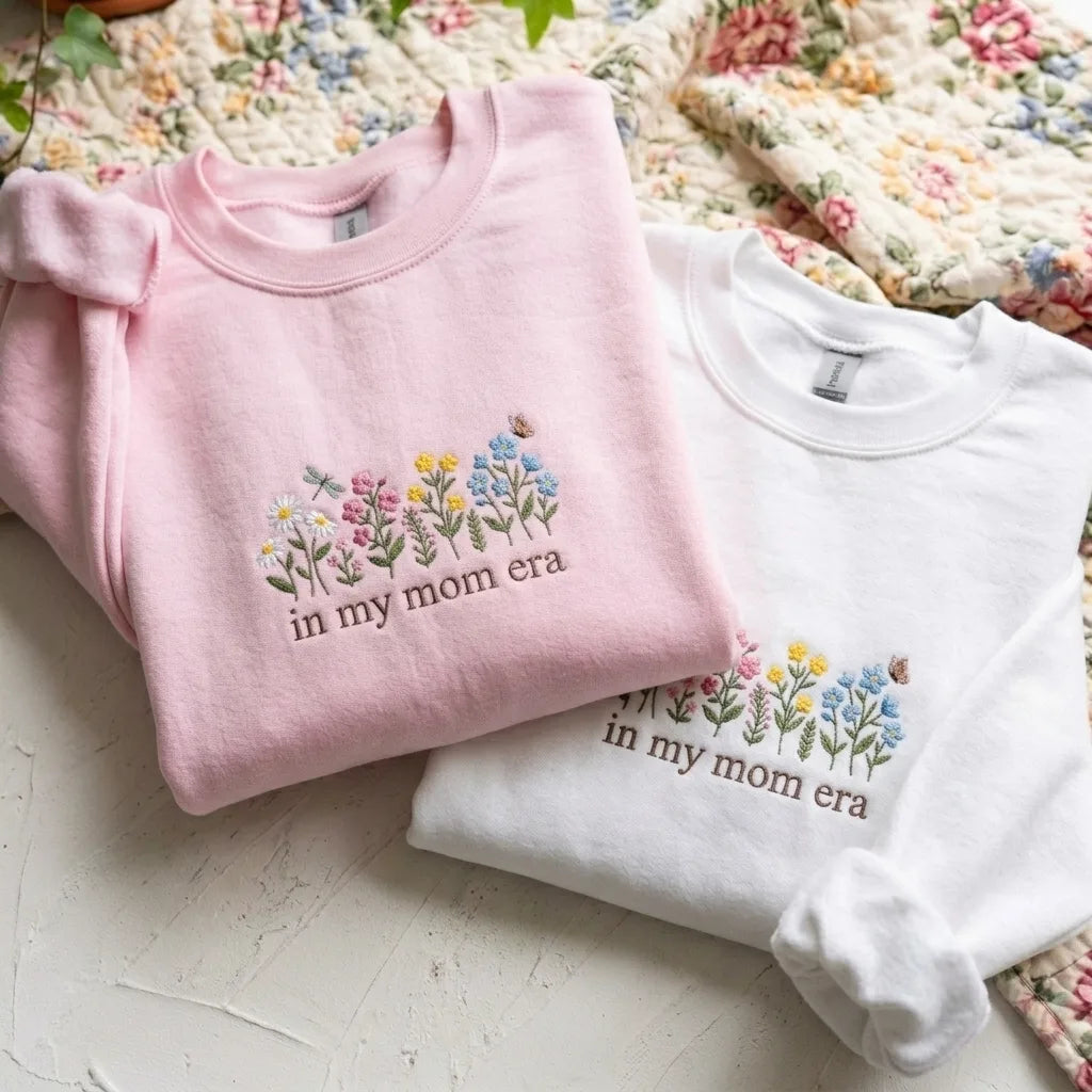 In My Mom Era Embroidered Sweatshirt | Floral Mom Gift - product photo 3