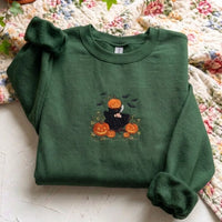 Cozy Spooky Season Embroidered Shirt | Pumpkin Coffee Lover Sweater - product photo 3