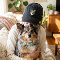 Custom Dog Embroidery Dad Hat - Personalized Pet Portrait Cap - product photo 3