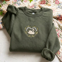 Swan & Lily of the Valley Embroidered Sweatshirt - product photo 3